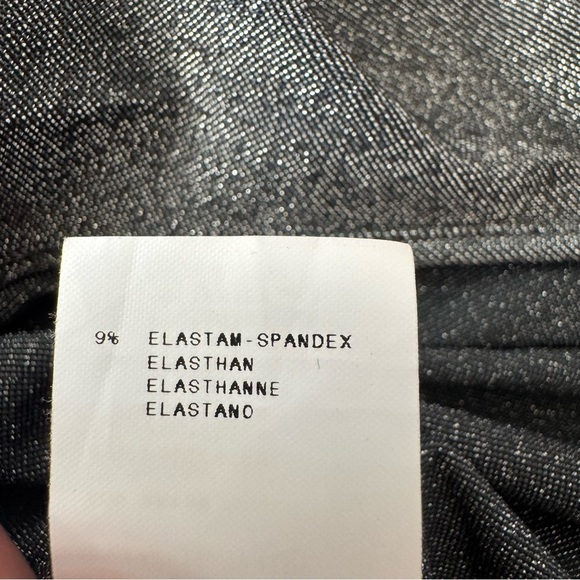 Moschino Cheap & Chic Silver Metallic Ruffle Top US 8 Ruched Flutter Sleeve - Picture 8 of 10